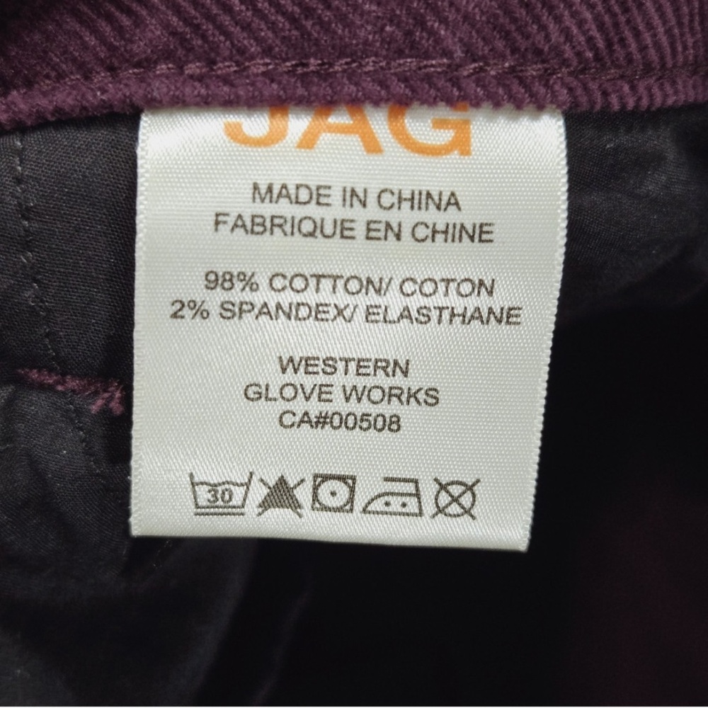 JAG Low Rise Boot Leg Stretch Corduroy Pants in Dark Burgundy Size 10 - Picture 11 of 12